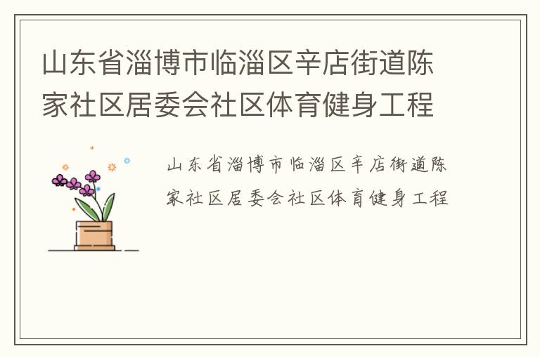 山东省淄博市临淄区辛店街道陈家社区居委会社区体育健身工程