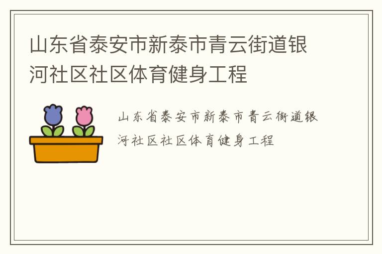 山东省泰安市新泰市青云街道银河社区社区体育健身工程