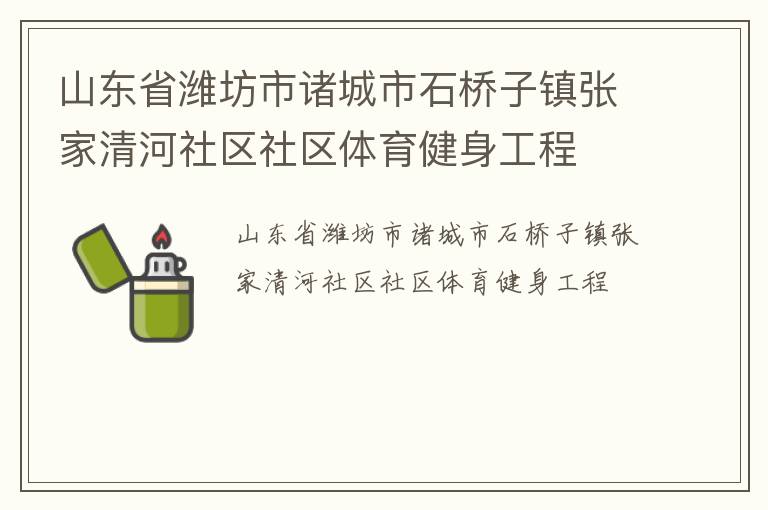 山东省潍坊市诸城市石桥子镇张家清河社区社区体育健身工程