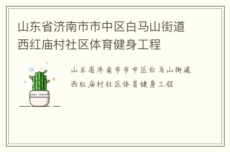 山东省济南市市中区白马山街道西红庙村社区体育健身工程