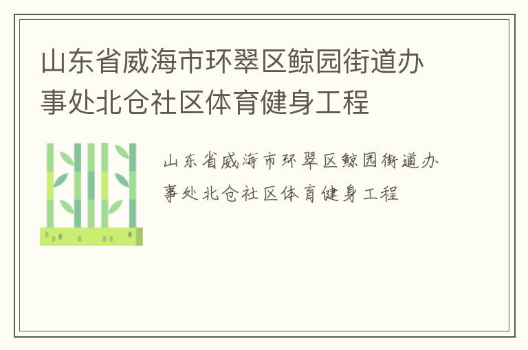 山东省威海市环翠区鲸园街道办事处北仓社区体育健身工程