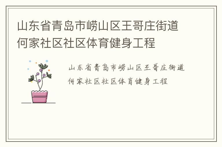 山东省青岛市崂山区王哥庄街道何家社区社区体育健身工程