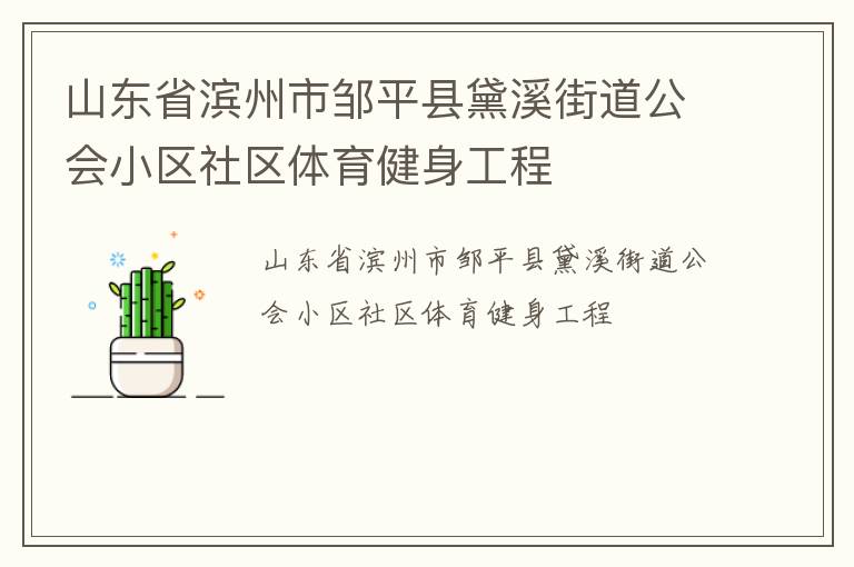 山东省滨州市邹平县黛溪街道公会小区社区体育健身工程