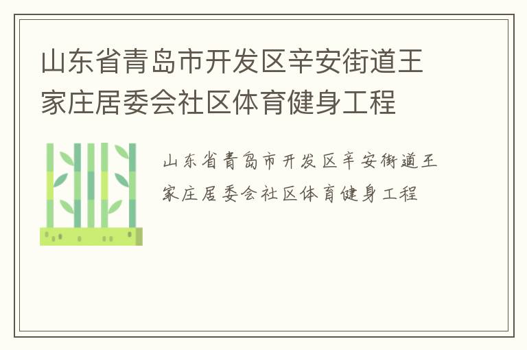 山东省青岛市开发区辛安街道王家庄居委会社区体育健身工程