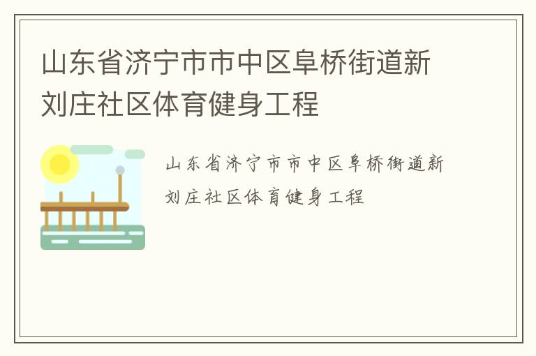 山东省济宁市市中区阜桥街道新刘庄社区体育健身工程