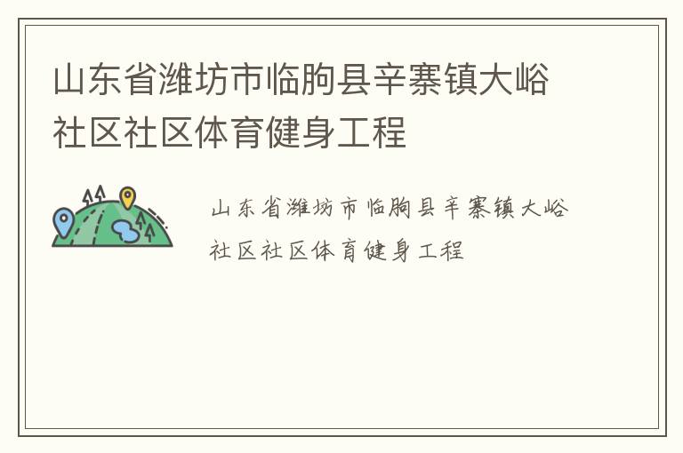 山东省潍坊市临朐县辛寨镇大峪社区社区体育健身工程