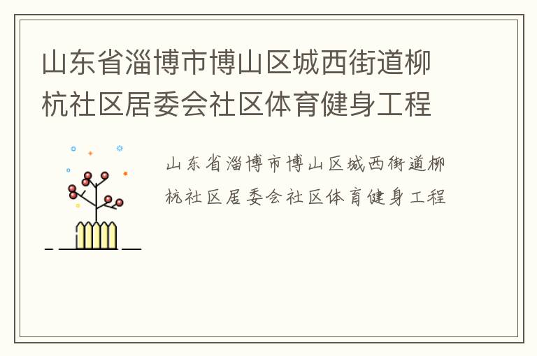山东省淄博市博山区城西街道柳杭社区居委会社区体育健身工程