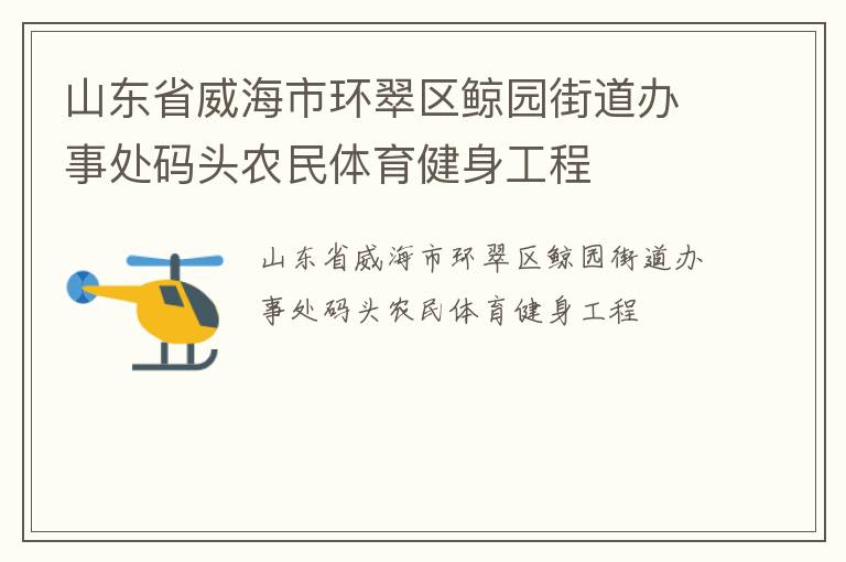 山东省威海市环翠区鲸园街道办事处码头农民体育健身工程
