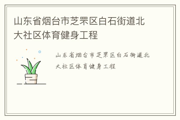山东省烟台市芝罘区白石街道北大社区体育健身工程