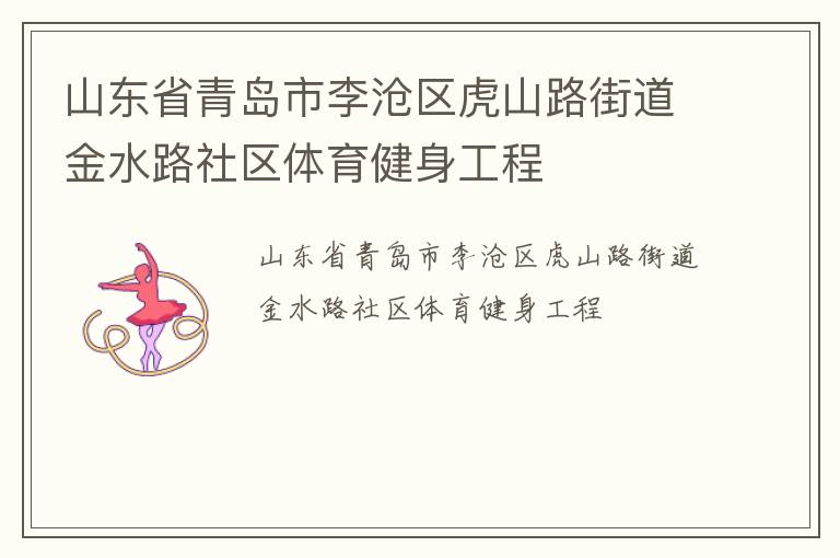 山东省青岛市李沧区虎山路街道金水路社区体育健身工程