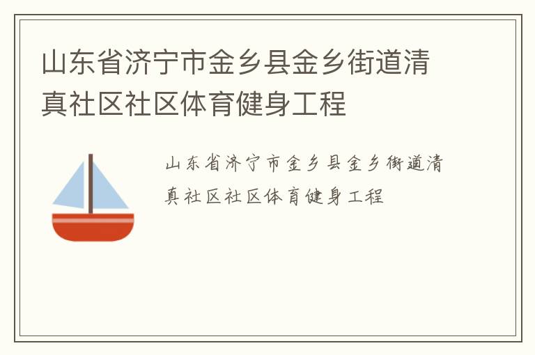 山东省济宁市金乡县金乡街道清真社区社区体育健身工程