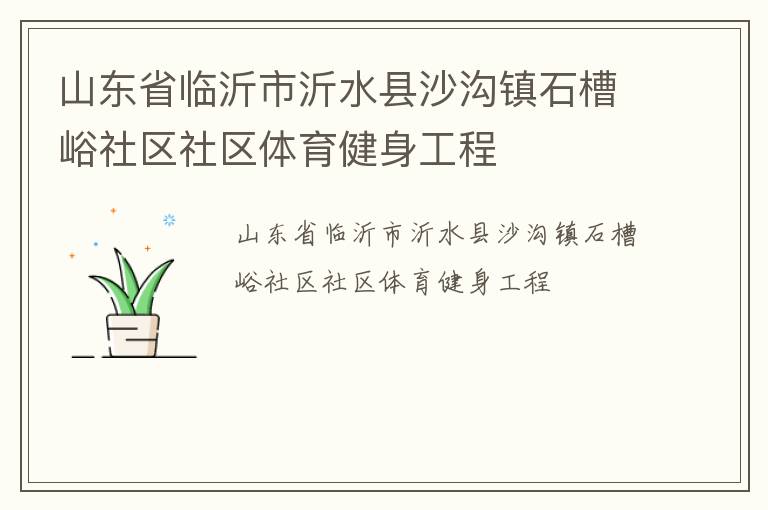 山东省临沂市沂水县沙沟镇石槽峪社区社区体育健身工程