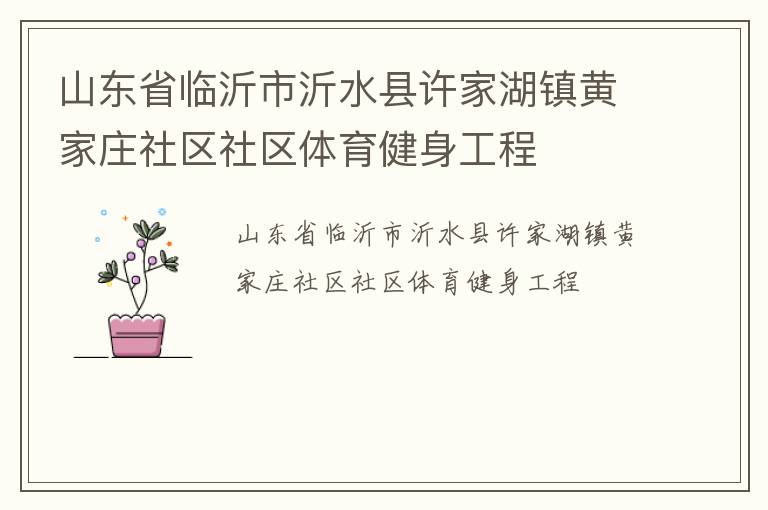 山东省临沂市沂水县许家湖镇黄家庄社区社区体育健身工程