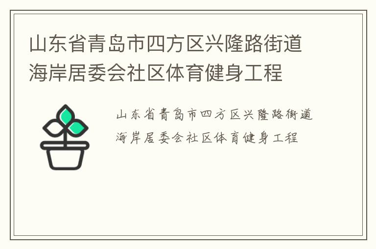 山东省青岛市四方区兴隆路街道海岸居委会社区体育健身工程