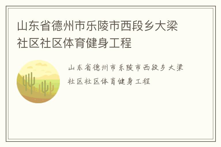 山东省德州市乐陵市西段乡大梁社区社区体育健身工程