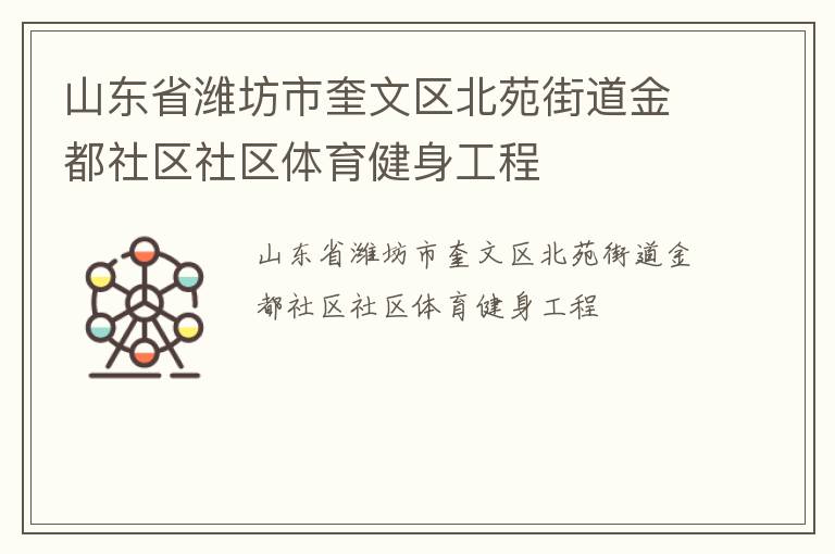 山东省潍坊市奎文区北苑街道金都社区社区体育健身工程