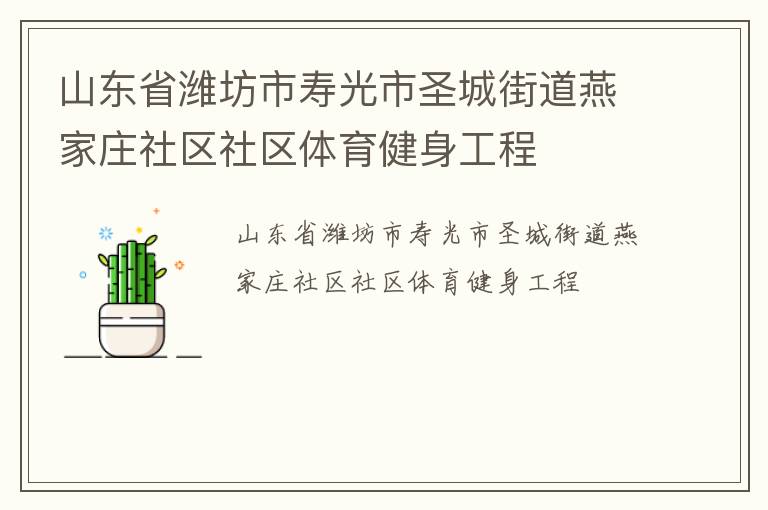 山东省潍坊市寿光市圣城街道燕家庄社区社区体育健身工程