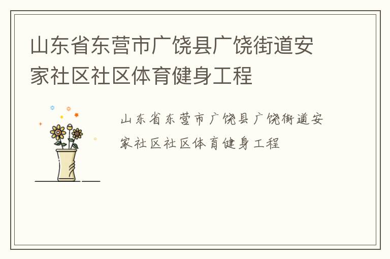 山东省东营市广饶县广饶街道安家社区社区体育健身工程