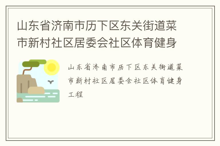 山东省济南市历下区东关街道菜市新村社区居委会社区体育健身工程