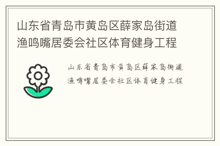 山东省青岛市黄岛区薛家岛街道渔鸣嘴居委会社区体育健身工程