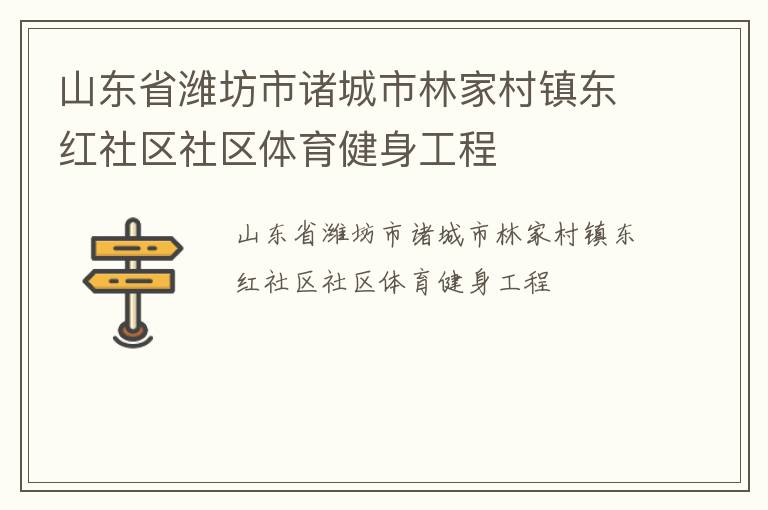 山东省潍坊市诸城市林家村镇东红社区社区体育健身工程