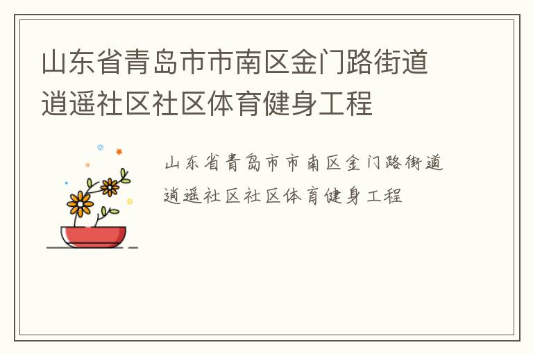 山东省青岛市市南区金门路街道逍遥社区社区体育健身工程