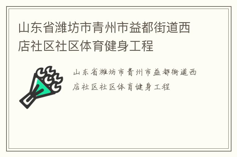 山东省潍坊市青州市益都街道西店社区社区体育健身工程