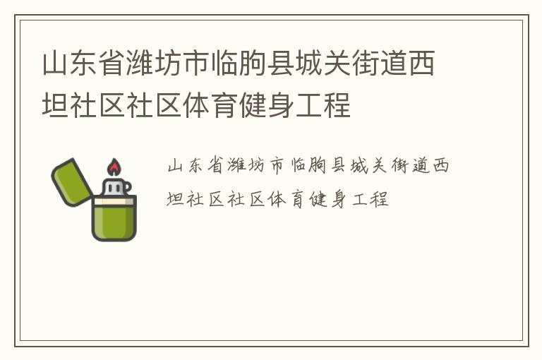 山东省潍坊市临朐县城关街道西坦社区社区体育健身工程