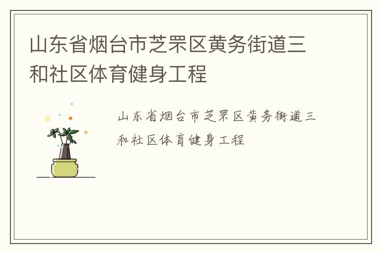 山东省烟台市芝罘区黄务街道三和社区体育健身工程