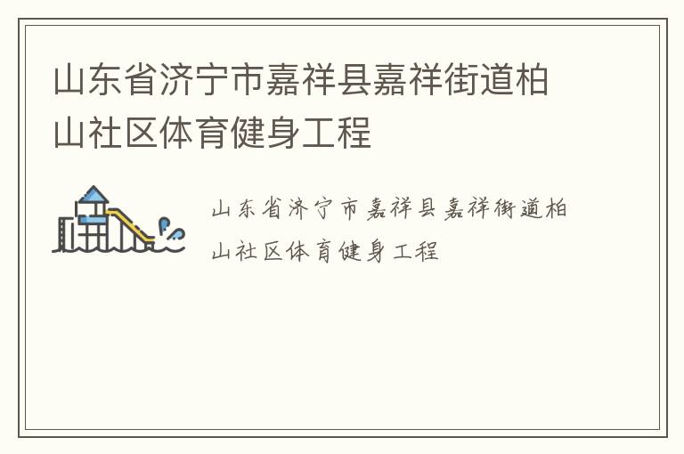 山东省济宁市嘉祥县嘉祥街道柏山社区体育健身工程