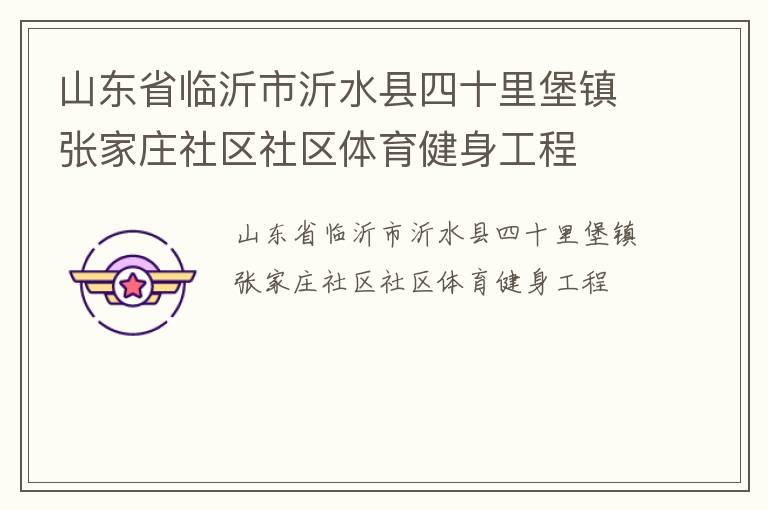 山东省临沂市沂水县四十里堡镇张家庄社区社区体育健身工程