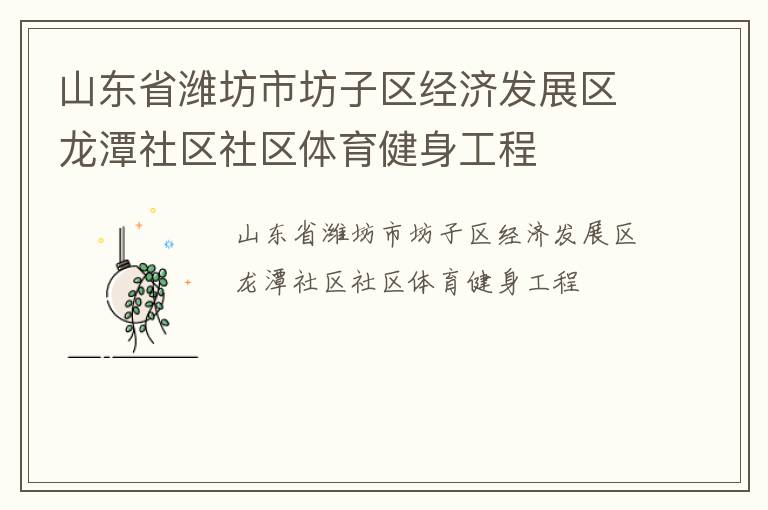 山东省潍坊市坊子区经济发展区龙潭社区社区体育健身工程