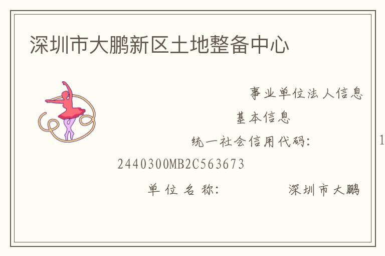 深圳市大鹏新区土地整备中心