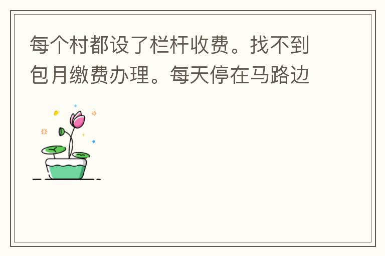 每个村都设了栏杆收费。找不到包月缴费办理。每天停在马路边上。每天违停罚款几次了。想知道在哪里可以办理这些业务