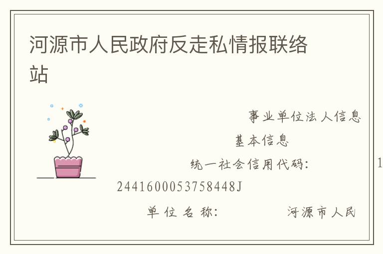 河源市人民政府反走私情报联络站