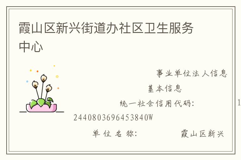 霞山区新兴街道办社区卫生服务中心
