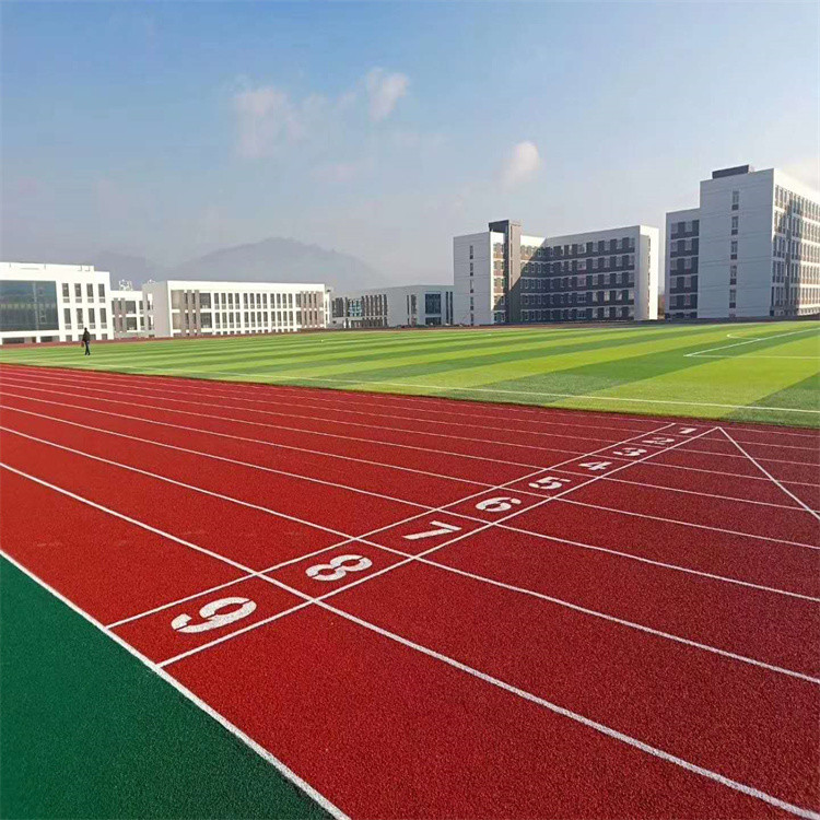 pu塑胶跑道 复合型塑胶跑道 200米塑胶跑道  厚冠6mm硅pu面层报价