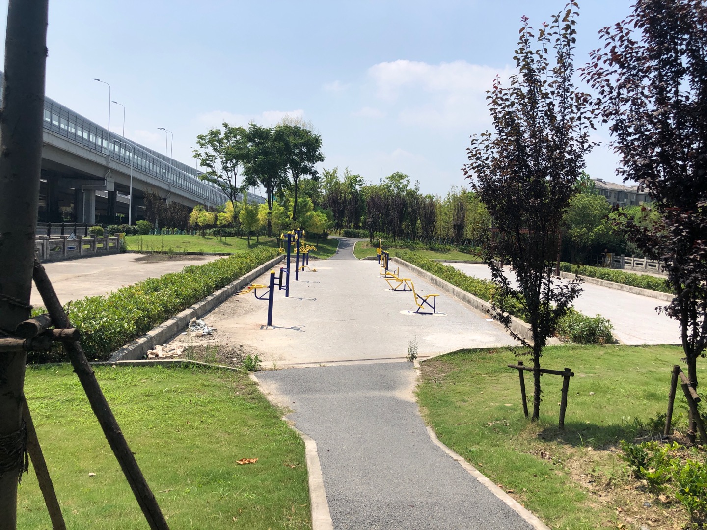 嘉闵高架绿化带健身点