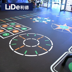 lide利德室内健身房地胶pvc运动地板健身房地胶垫360私教定制图案地板早教中心儿童体适能地胶