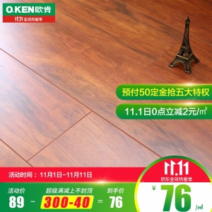 欧肯（O.KEN） 欧肯地板强化复合木地板 12mm防水耐磨客厅卧室地暖厂家直销复合地板 308