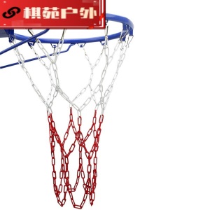 篮球网 金属篮球框网镀锌加粗铁链篮球筐网不锈钢篮网铁蓝球网 网夜光金属标准加粗耐用耐磨比赛户外篮筐