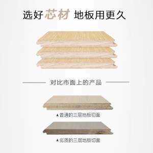 美林欧帝 实木复合地板 芯三层实木地板12mm大自然环保防潮耐磨地热北欧原木色金刚复合木地板厂家直销 SZ665