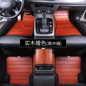 实木地板脚垫路虎极光揽胜运动版星脉神行者2发现4发现神行木地板 实木原色黑中缝