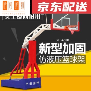 室外篮球架 可移动家用青少年训练标准仿液压独臂篮球架户外 新款标准款配红色