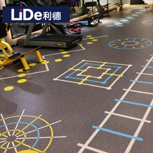 lide利德室内健身房地胶pvc运动地板健身房地胶垫360私教定制图案地板早教中心儿童体适能地胶