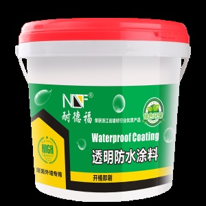 耐德福 屋顶外墙透明防水涂料高弹性丙烯酸 防水补漏胶室外水泥楼顶户外阳台屋面补漏材料房顶裂缝