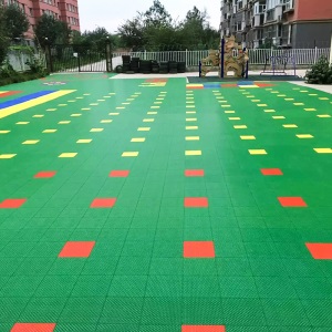室外悬浮地板幼儿园户外用的篮球场拼装塑胶地板羽毛球场地垫 绿色