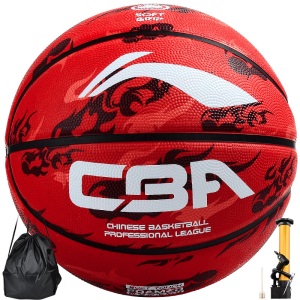 李宁LI-NING CBA联赛比赛篮球室内外PU材质 蓝球