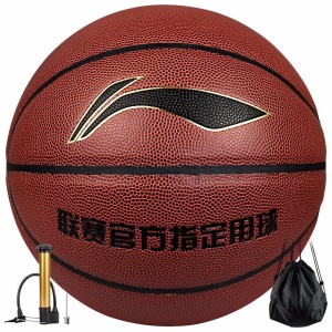 李宁LI-NING CBA联赛比赛篮球室内外兼用PU材质成人儿童蓝球