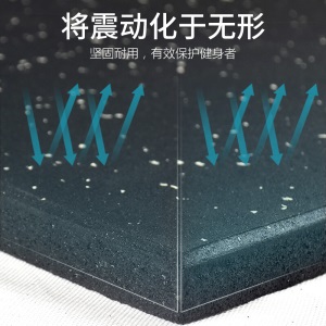 健身房地垫减震垫子隔音橡胶地垫室内家用加厚缓冲地胶垫环保运动地板拼装地垫防滑垫哑铃杠铃垫力量区减震垫